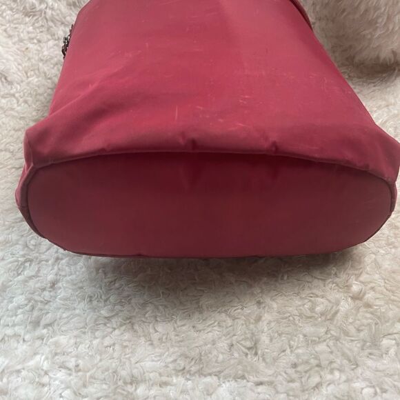 LIPAULT Red Wine NYLON Laptop large Backpack Bag faux leather flop top closure - Picture 6 of 16